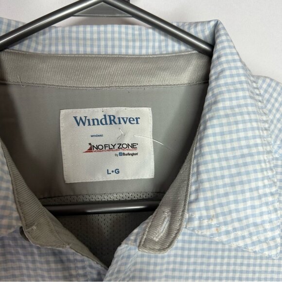 Windriver jacket mosquito repellent technology picnic pattern blue white plaid - Picture 3 of 7
